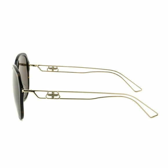 Balenciaga Oversized Round Havana Brown Acetate & Gold Frame Non-Polarized - Picture 5 of 8
